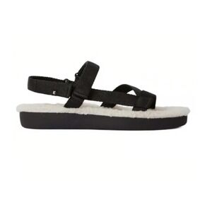 Everlane The ReNew Teddy Sport Sandal Black Sherpa Lined Womens Size 9 Cozy Warm